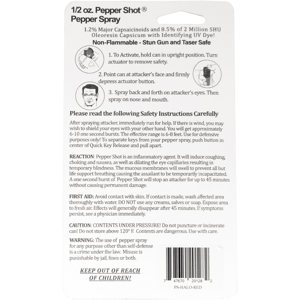 Pepper Shot 1.2% MC  1/2 oz Halo Holster Red view 2